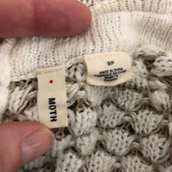 Anthropologie Moth Honeycomb Pullover Sweater with Back Zip Detail - Picture 5 of 6